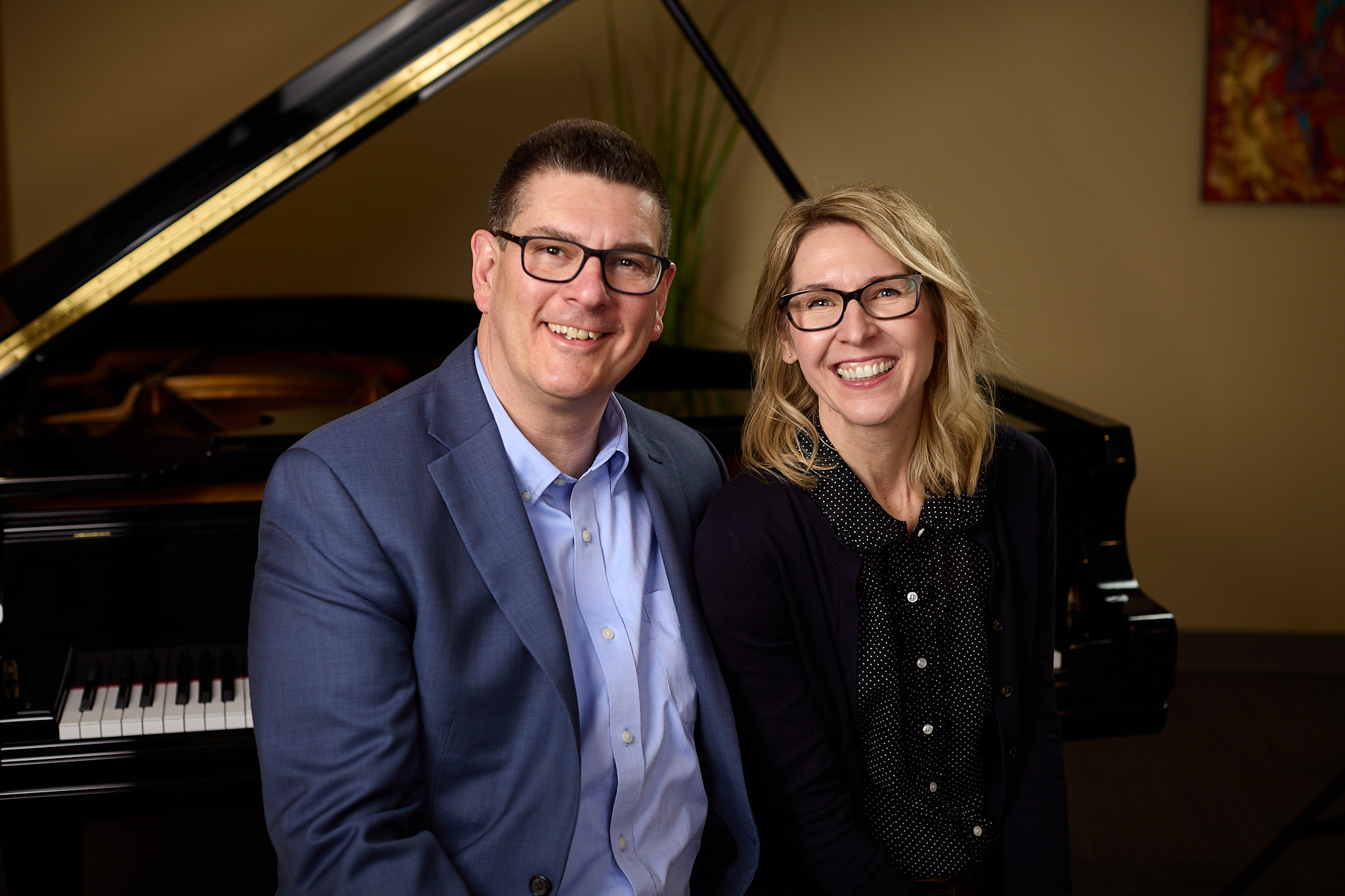 Portrait of Hulbert Piano owners Dave and Brigitte Hulbert