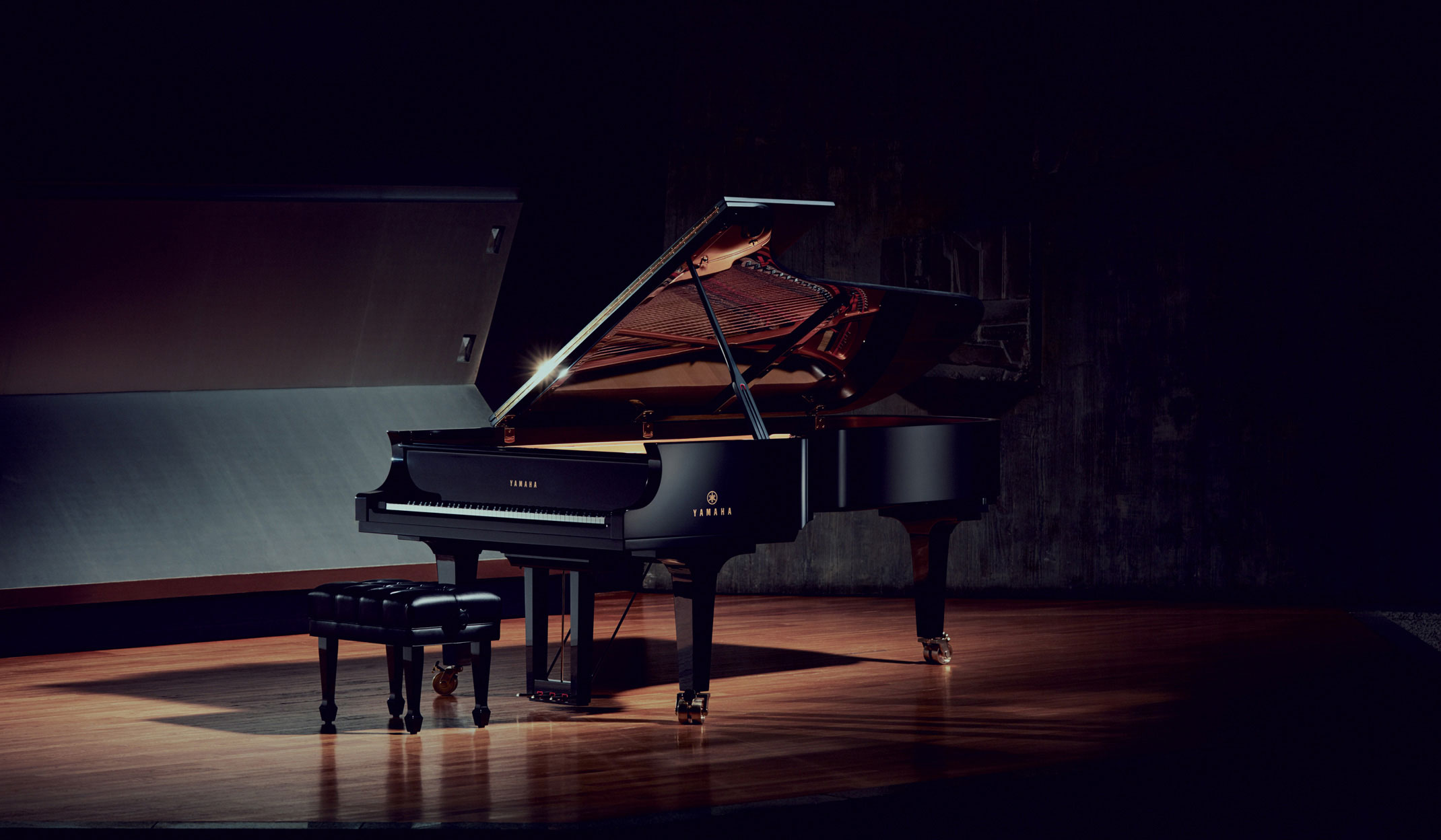 Yamaha grand piano in concert hall